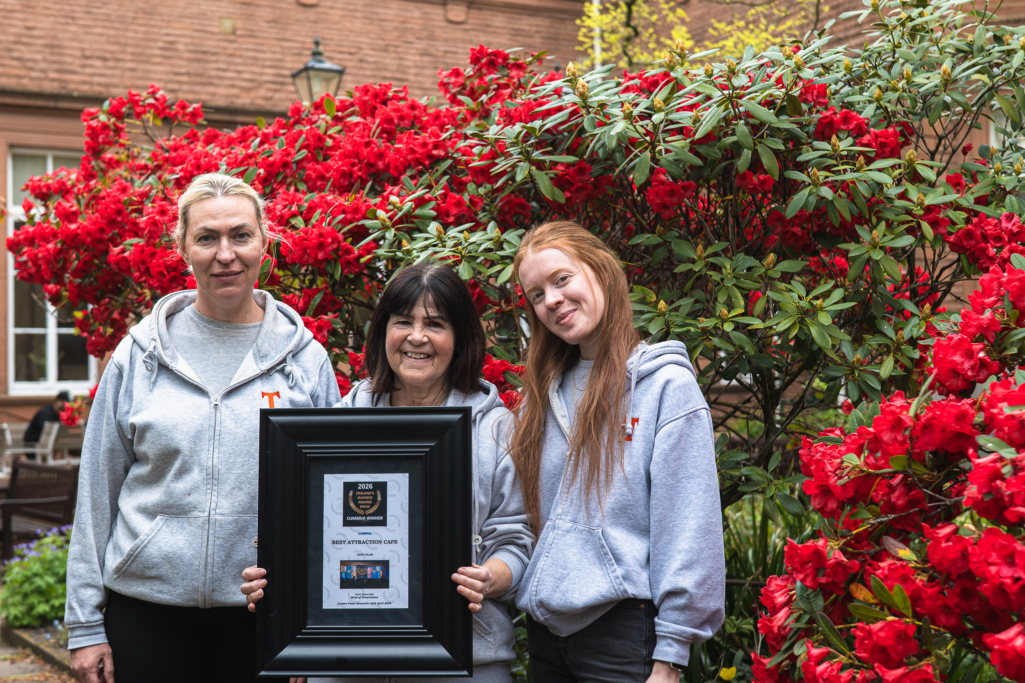Café Tullie team members pictured with their award for Best Attraction Café